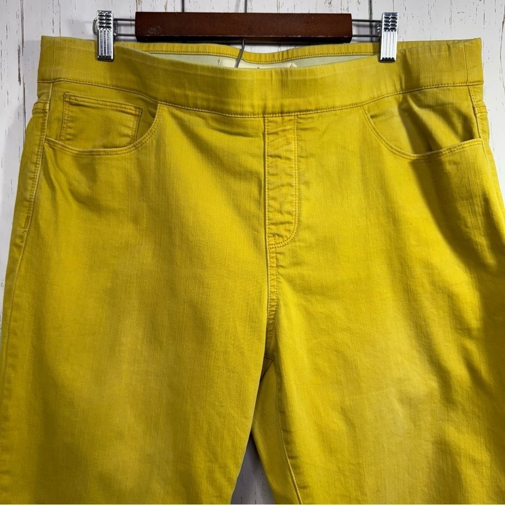 Soft Surroundings Pull On Stretch Pants Mustard Comfort Chic Everyday Neutral - Picture 2 of 11